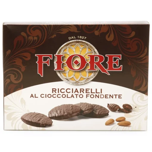 Fiore - Panforte di Siena 1827 Fiore - Panforte of Siena since 1827 - Ricciarelli of Siena with Dark Chocolate - Pastry - Box - 145 g - Avvenice^ Sweets