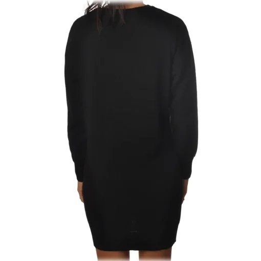 Ga\u00eblle Paris Gaëlle Paris - Crewneck Dress with Long Sleeve - Black - Dress - Made in Italy - Luxury Exclusive Collection - Avvenice^ Dresses