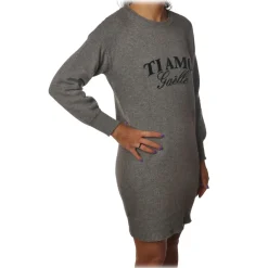 Ga\u00eblle Paris Gaëlle Paris - Dress with Long Sleeve - Gray - Dress - Made in Italy - Luxury Exclusive Collection - Avvenice