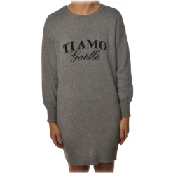 Ga\u00eblle Paris Gaëlle Paris - Dress with Long Sleeve - Gray - Dress - Made in Italy - Luxury Exclusive Collection - Avvenice