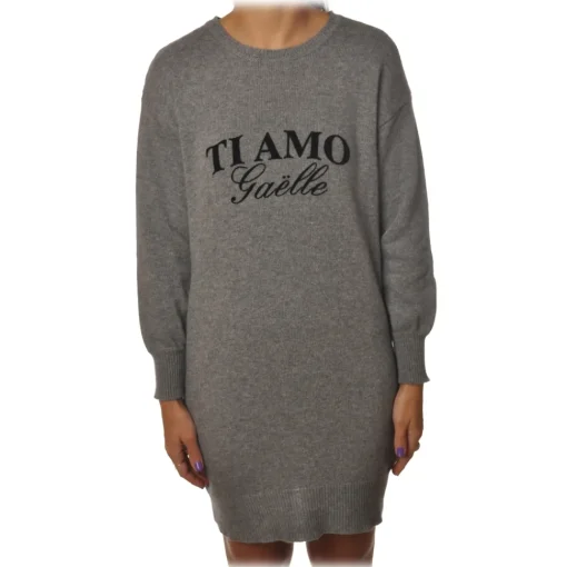 Ga\u00eblle Paris Gaëlle Paris - Dress with Long Sleeve - Gray - Dress - Made in Italy - Luxury Exclusive Collection - Avvenice