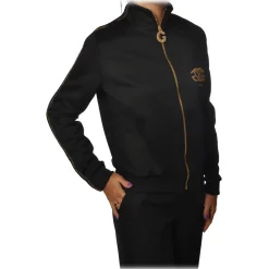 Ga\u00eblle Paris Gaëlle Paris - High Neck Sweatshirt with Zip Closure - Black - Sweatshirt - Made in Italy - Luxury Exclusive Collection - Avvenice^ Sweatshirts
