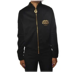 Ga\u00eblle Paris Gaëlle Paris - High Neck Sweatshirt with Zip Closure - Black - Sweatshirt - Made in Italy - Luxury Exclusive Collection - Avvenice^ Sweatshirts