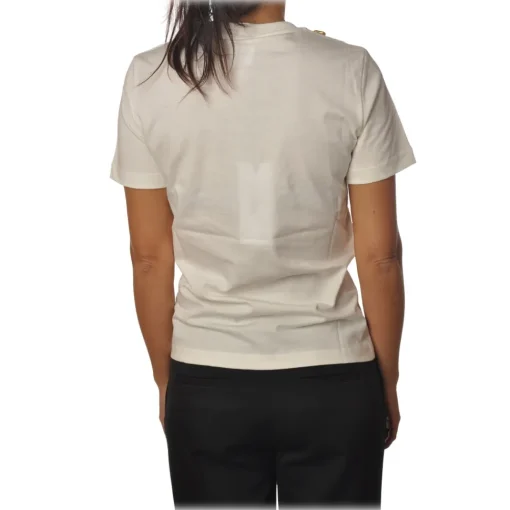 Ga\u00eblle Paris Gaëlle Paris - Short Sleeve Crewneck T-Shirt - Cream - T-Shirt - Made in Italy - Luxury Exclusive Collection - Avvenice^ T-shirt