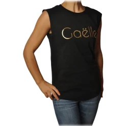 Ga\u00eblle Paris Gaëlle Paris - Sleeveless Crewneck T-Shirt - Black - T-Shirt - Made in Italy - Luxury Exclusive Collection - Avvenice