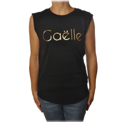 Ga\u00eblle Paris Gaëlle Paris - Sleeveless Crewneck T-Shirt - Black - T-Shirt - Made in Italy - Luxury Exclusive Collection - Avvenice