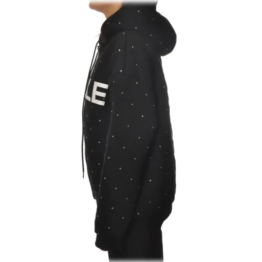 Ga\u00eblle Paris Gaëlle Paris - Sweatshirt with Hood and Zip Closure - Black - Sweatshirt - Made in Italy - Luxury Exclusive Collection - Avvenice
