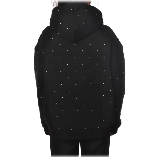 Ga\u00eblle Paris Gaëlle Paris - Sweatshirt with Hood and Zip Closure - Black - Sweatshirt - Made in Italy - Luxury Exclusive Collection - Avvenice