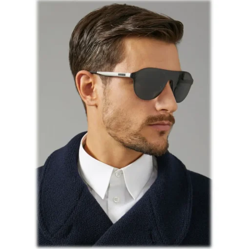 Giorgio Armani - Cat Walk Sunglasses with Mask Frame - Anthracite - Eyewear - Avvenice