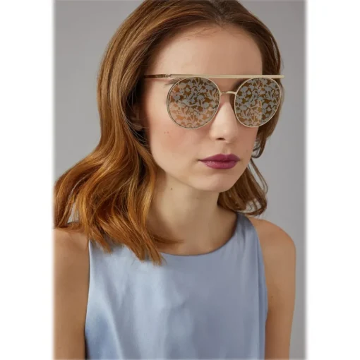 Giorgio Armani - Catwalk - Catwalk Sunglasses with Floral Lenses - Gold Yellow - Sunglasses - Eyewear - Avvenice^ Sunglasses & Eyewear
