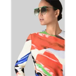 Giorgio Armani - Double Bridge - Metal Sunglasses with Gradient Lenses - Green - Sunglasses - Eyewear - Avvenice