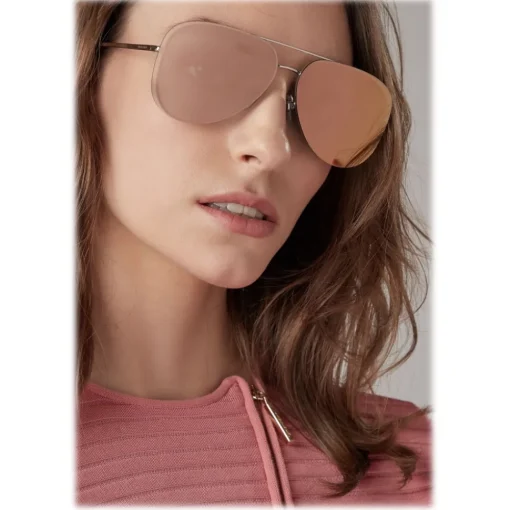 Giorgio Armani - Metal Pilot Frame Sunglasses - Silver - Sunglasses - Eyewear - Avvenice