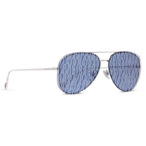 Giorgio Armani - Metal Round Oval Frame Sunglasses - Silver - Sunglasses - Eyewear - Avvenice^ Sunglasses & Eyewear