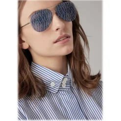 Giorgio Armani - Metal Round Oval Frame Sunglasses - Silver - Sunglasses - Eyewear - Avvenice^ Sunglasses & Eyewear