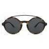 Giorgio Armani - Round Frame Sunglasses with Metal Details - Grey - Eyewear - Avvenice