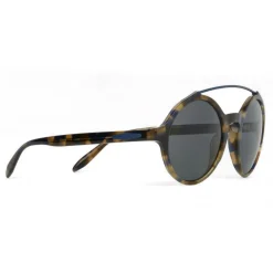 Giorgio Armani - Round Frame Sunglasses with Metal Details - Grey - Eyewear - Avvenice