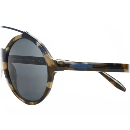 Giorgio Armani - Round Frame Sunglasses with Metal Details - Grey - Eyewear - Avvenice