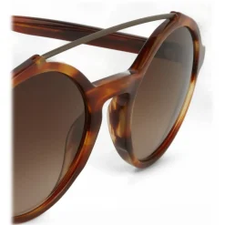 Giorgio Armani - Round Frame Sunglasses with Metal Details - Dark Grey - Eyewear - Avvenice^ Sunglasses & Eyewear