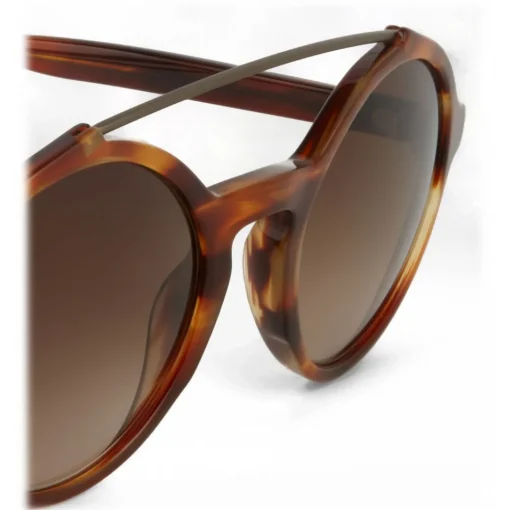 Giorgio Armani - Round Frame Sunglasses with Metal Details - Dark Grey - Eyewear - Avvenice^ Sunglasses & Eyewear