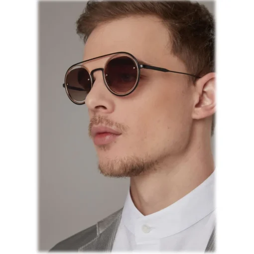 Giorgio Armani - Round Frame Sunglasses - Brown - Sunglasses - Eyewear - Avvenice