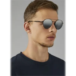 Giorgio Armani - Round Frame - Metal Round Frame Sunglasses - Dark Grey - Sunglasses - Eyewear - Avvenice