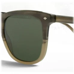 Giorgio Armani - Square Striped Frame Sunglasses - Grey - Sunglasses - Eyewear - Avvenice