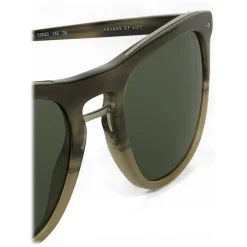Giorgio Armani - Square Striped Frame Sunglasses - Grey - Sunglasses - Eyewear - Avvenice