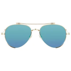 Givenchy Eyewear Givenchy - Aviator Sunglasses in Metal Frame with Golden Finish and Turquoise - Sunglasses - - Avvenice^ Sunglasses & Eyewear