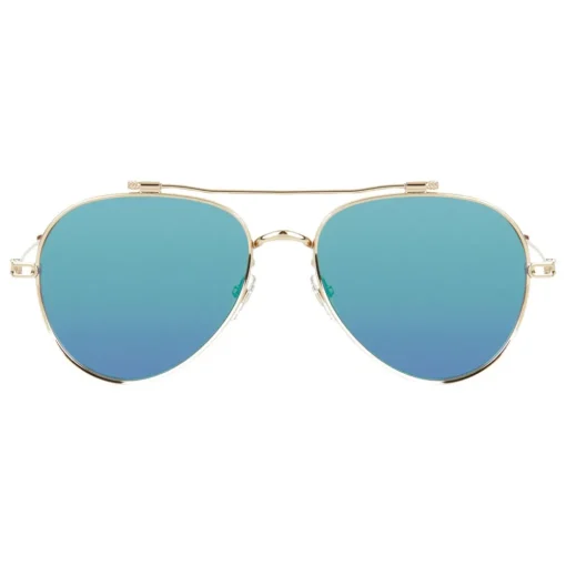 Givenchy Eyewear Givenchy - Aviator Sunglasses in Metal Frame with Golden Finish and Turquoise - Sunglasses - - Avvenice^ Sunglasses & Eyewear
