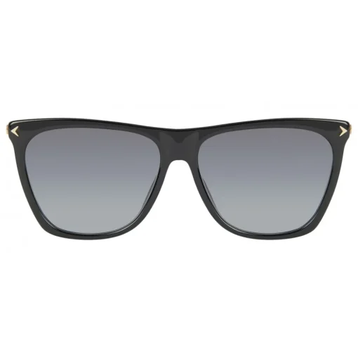 Givenchy Eyewear Givenchy - Black Acetate Sunglasses with Gold Metal Bars and Grey Lenses - Sunglasses - - Avvenice