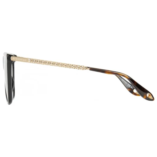 Givenchy Eyewear Givenchy - Black Acetate Sunglasses with Gold Metal Bars and Grey Lenses - Sunglasses - - Avvenice