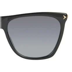 Givenchy Eyewear Givenchy - Black Acetate Sunglasses with Gold Metal Bars and Grey Lenses - Sunglasses - - Avvenice