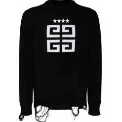 Givenchy - Black and White Cotton 4G Stars Pullover - Exclusive Luxury Collection - Avvenice^ Knitwears