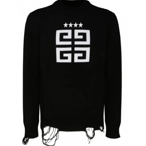 Givenchy - Black and White Cotton 4G Stars Pullover - Exclusive Luxury Collection - Avvenice^ Knitwears