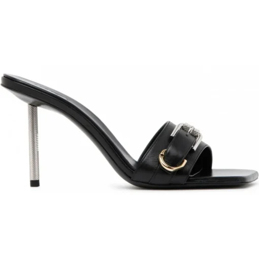 Givenchy - Black Calf Leather Voyou Sandals - Exclusive Luxury Collection - Avvenice