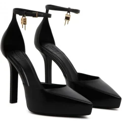 Givenchy - Black Calf Leather Lock Platform Pumps - Exclusive Luxury Collection - Avvenice