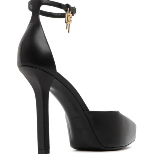 Givenchy - Black Calf Leather Lock Platform Pumps - Exclusive Luxury Collection - Avvenice