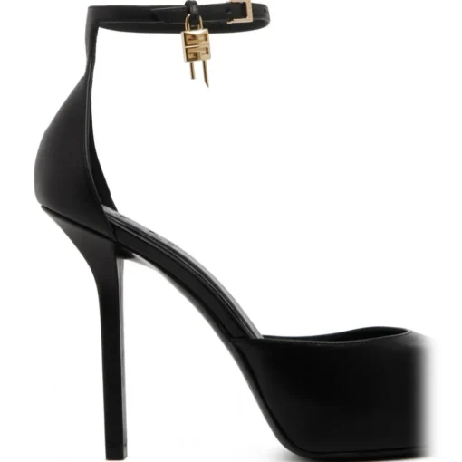 Givenchy - Black Calf Leather Lock Platform Pumps - Exclusive Luxury Collection - Avvenice