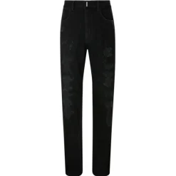 Givenchy - Black Cotton Ripped Jeans - Exclusive Luxury Collection - Avvenice