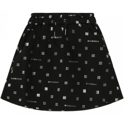 Givenchy - Black Stretch Cotton Logo Print Skirt - Exclusive Luxury Collection - Avvenice^ Skirts