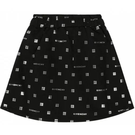 Givenchy - Black Stretch Cotton Logo Print Skirt - Exclusive Luxury Collection - Avvenice^ Skirts