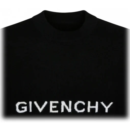 Givenchy - Inlay Logo Black Wool Pullover - Exclusive Luxury Collection - Avvenice^ Knitwears