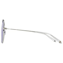 Givenchy Eyewear Givenchy - Metal Sunglasses with Silver Finish Frames and Purple Lenses - Sunglasses - - Avvenice