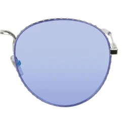 Givenchy Eyewear Givenchy - Metal Sunglasses with Silver Finish Frames and Purple Lenses - Sunglasses - - Avvenice