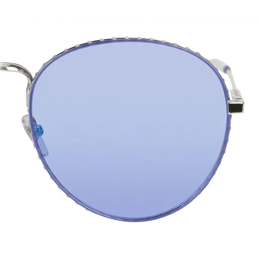 Givenchy Eyewear Givenchy - Metal Sunglasses with Silver Finish Frames and Purple Lenses - Sunglasses - - Avvenice