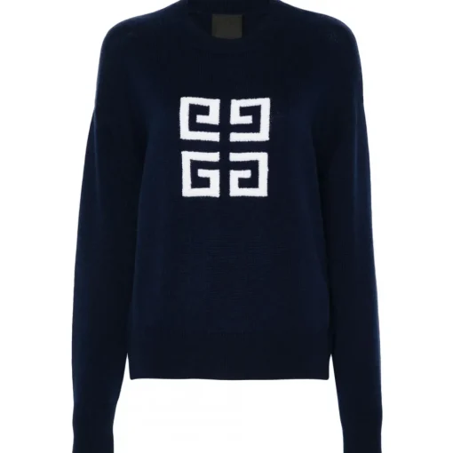 Givenchy - Navy Blue 4G Cashmere Sweater - Exclusive Luxury Collection - Avvenice^ Knitwears