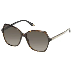 Givenchy Eyewear Givenchy - Oversized Sunglasses with Metal Soul Rings Gold and Brown Lenses - Sunglasses - - Avvenice