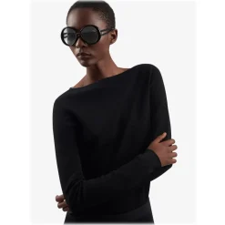 Givenchy Eyewear Givenchy - Sunglasses Round Oversize Silhouette in Optyl - Black - Sunglasses - - Avvenice^ Sunglasses & Eyewear