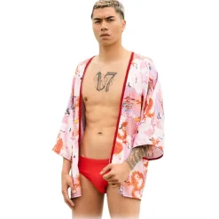 Grace - Grazia Di Miceli - Men's Kimono with Oriental Prints Hiloya - Luxury Collection - Made in Italy - High Quality - Avvenice^ Swimwear
