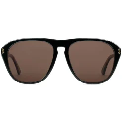 Gucci Eyewear Gucci - Acetate Aviator Sunglasses - Black Acetate Brown Lenses - - Avvenice